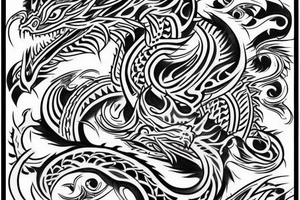 tribal dragon tattoo around arm tattoo idea