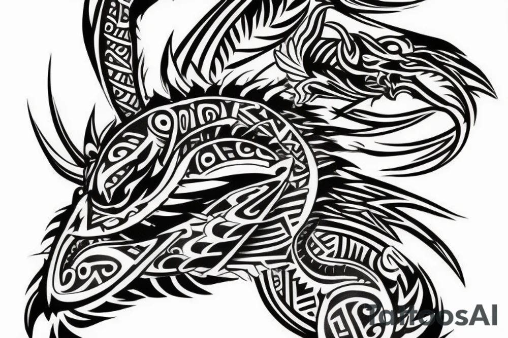 tribal dragon tattoo around arm tattoo idea