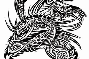 tribal dragon tattoo around arm tattoo idea