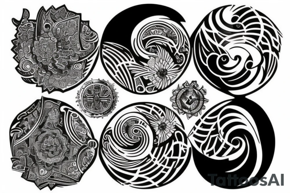 Yin and Yang but add some pizazz tattoo idea