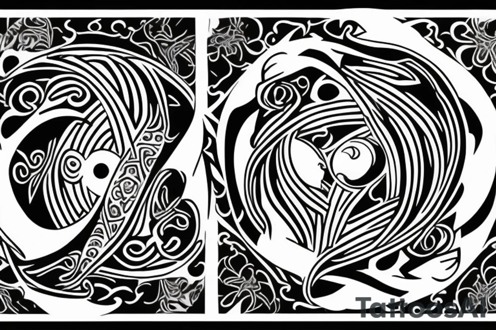 Yin and Yang, describing duality, masculine and feminine energies tattoo idea