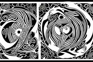 Yin and Yang, describing duality, masculine and feminine energies tattoo idea
