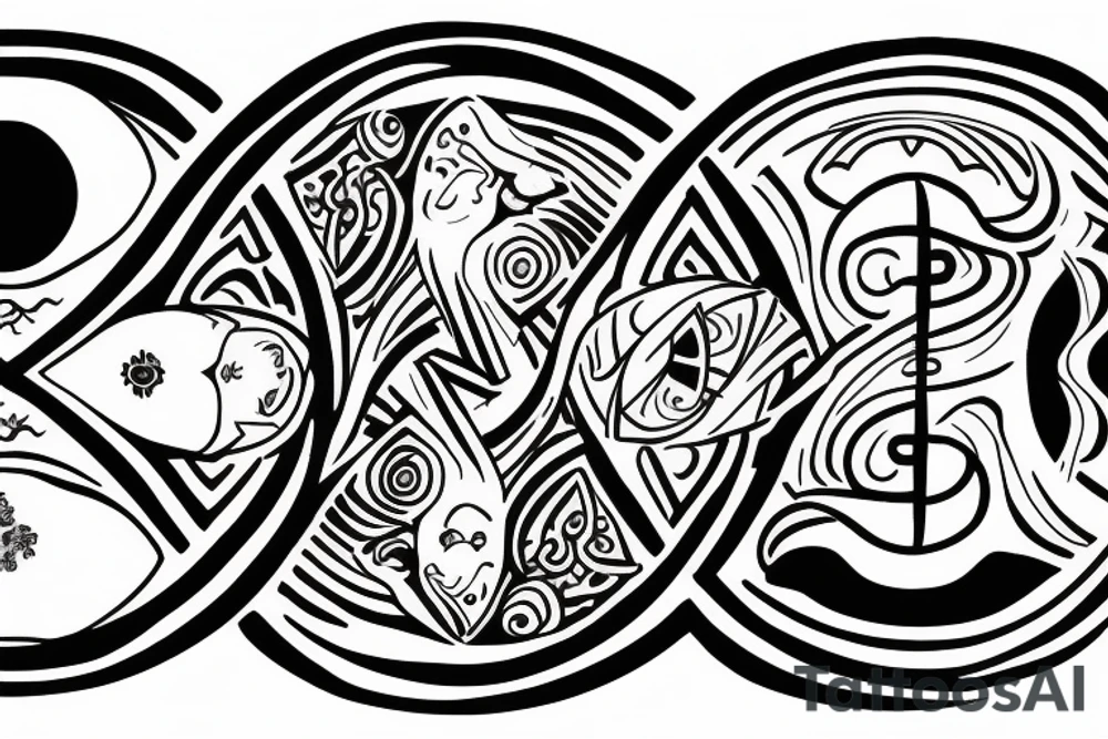 Yin and Yang, describing duality, masculine and feminine energies tattoo idea
