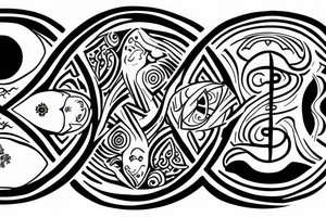 Yin and Yang, describing duality, masculine and feminine energies tattoo idea