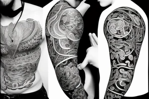 Yin and Yang, describing duality, masculine and feminine energies tattoo idea
