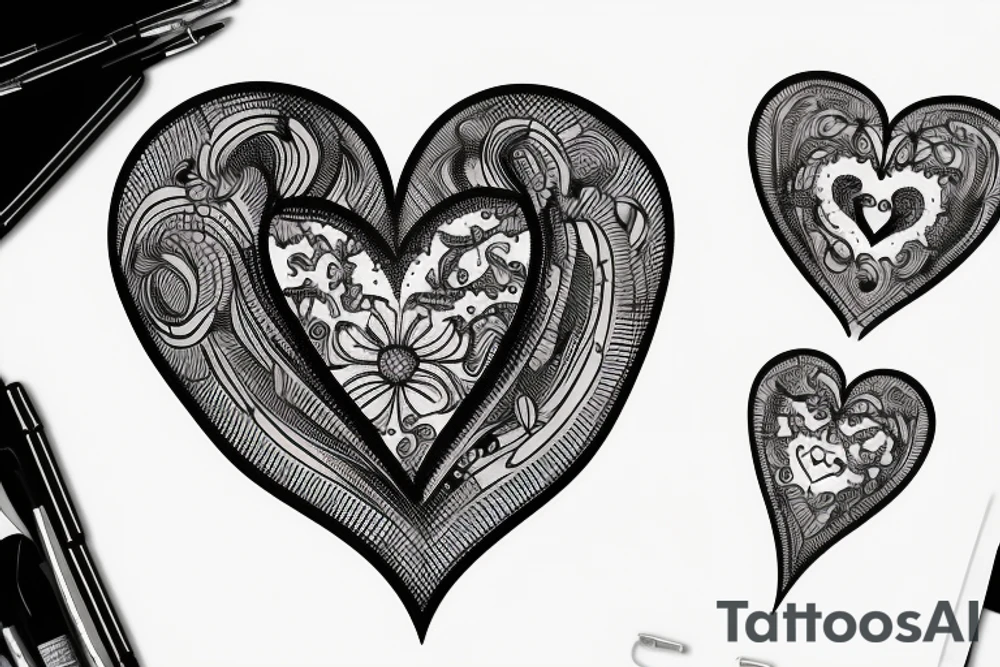 Stitching heart tattoo idea