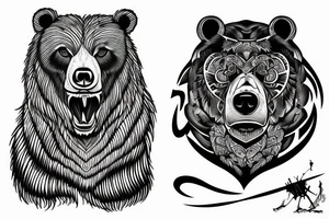 Unique beast of a bear, furious tattoo idea