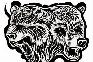 Unique beast of a bear, furious tattoo idea