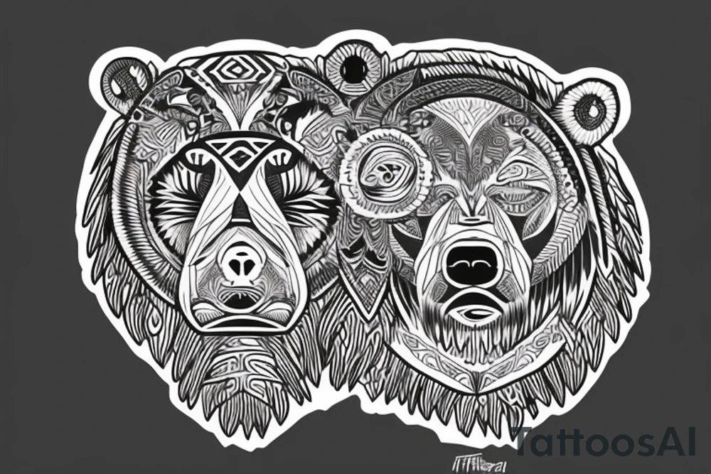Unique beast of a bear, furious tattoo idea