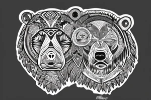 Unique beast of a bear, furious tattoo idea