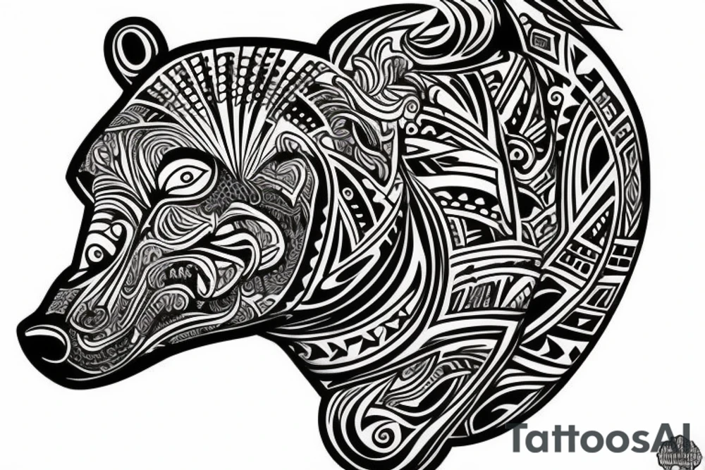 Unique beast of a bear, furious tattoo idea