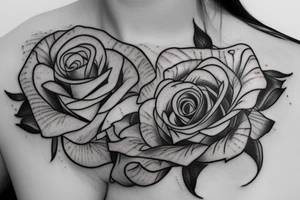 rose on collarbone on both sides tattoo idea