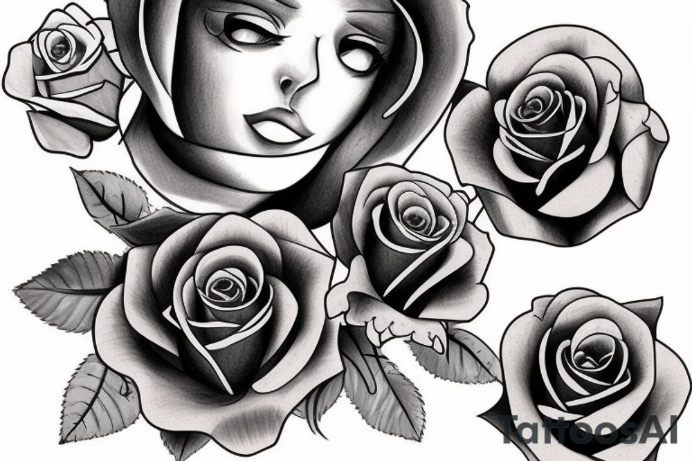 thin rose on the clavicle on both sides tattoo idea