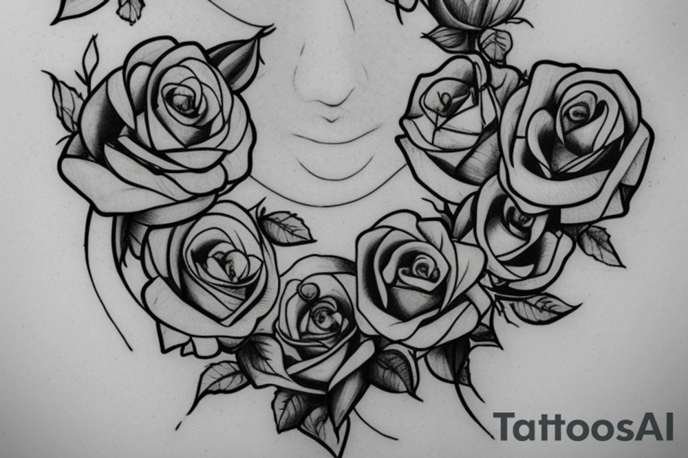 thin rose on the clavicle tattoo idea