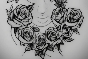 thin rose on the clavicle tattoo idea