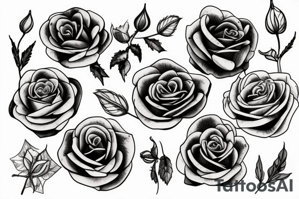 Rose twig tattoo idea
