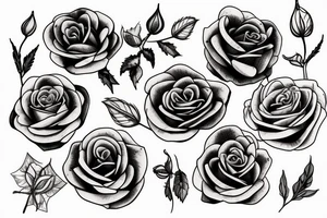 Rose twig tattoo idea