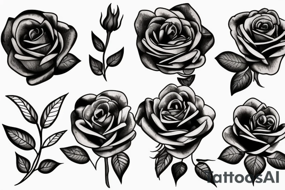 Rose twig tattoo idea