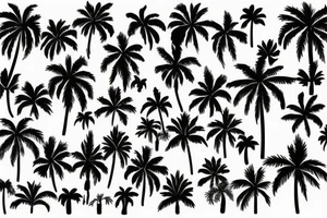 picture in the style of palm trees and the sea tattoo idea