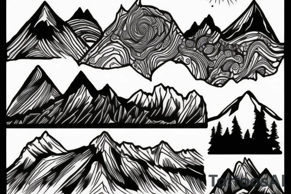 Breath-taking wilderness tattoo mountains tattoo idea
