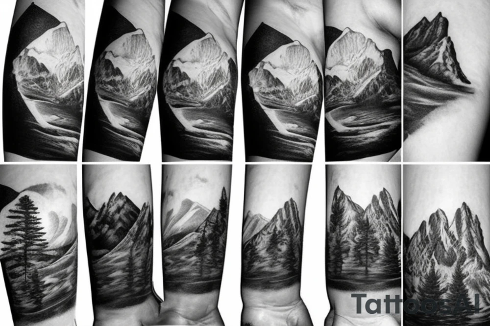 Breath-taking wilderness tattoo mountains tattoo idea