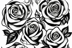 single rose with stem and leaves tattoo idea