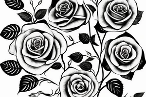 Big single rose with stem and leaves tattoo idea