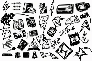 lightning with electrical waste tattoo idea
