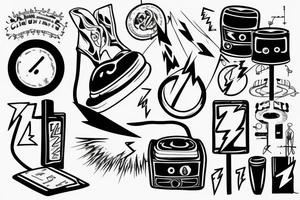 lightning with electrical waste tattoo idea