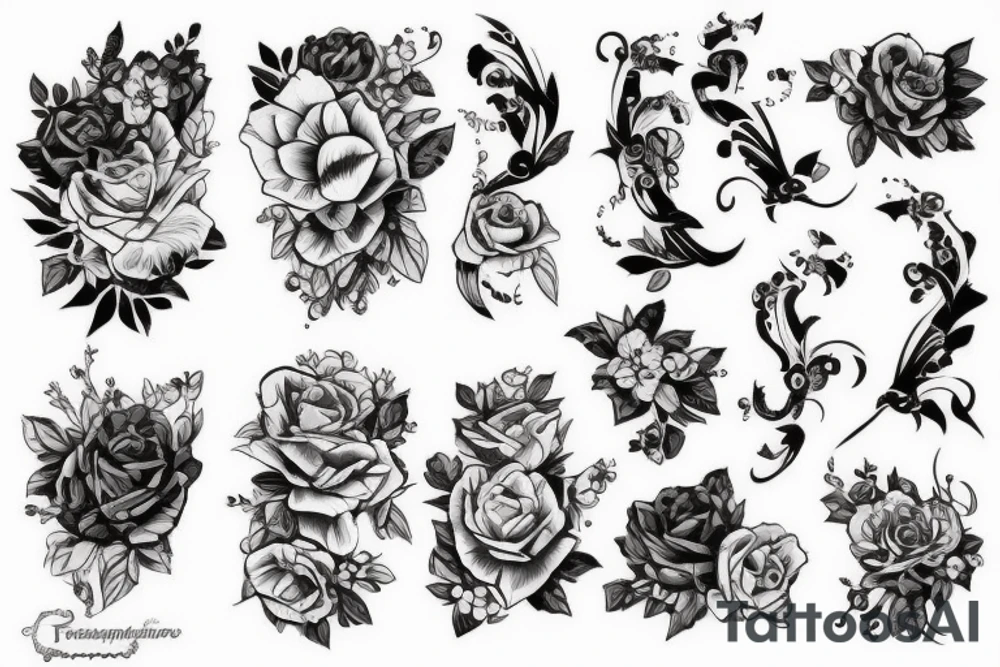 Одиночная роза с красивыми лепестками tattoo idea