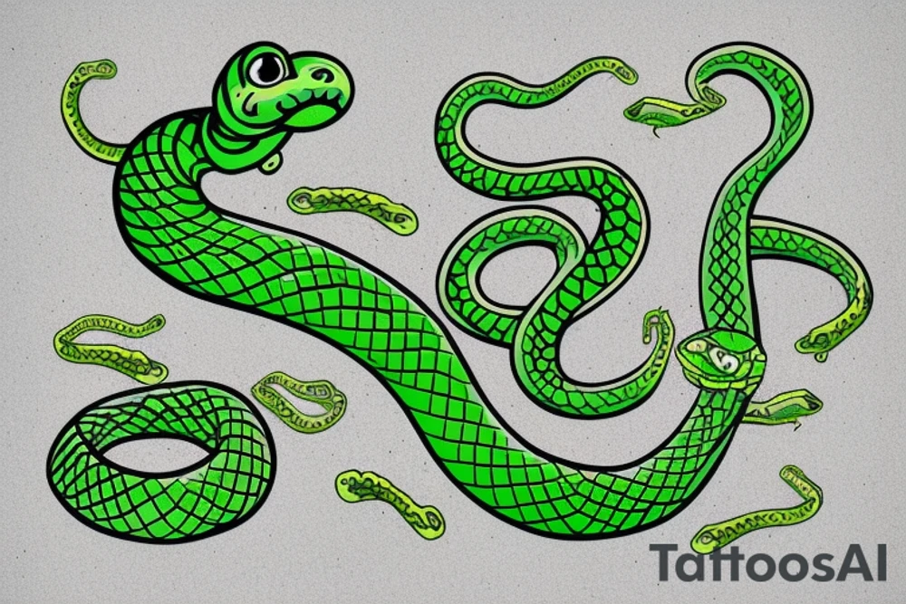 green monster with a snake tongue in a sweater tattoo idea