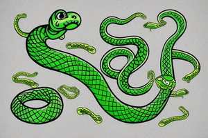 green monster with a snake tongue in a sweater tattoo idea
