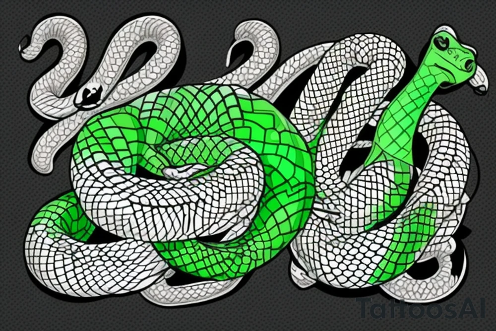 green monster with a snake tongue in a sweater tattoo idea