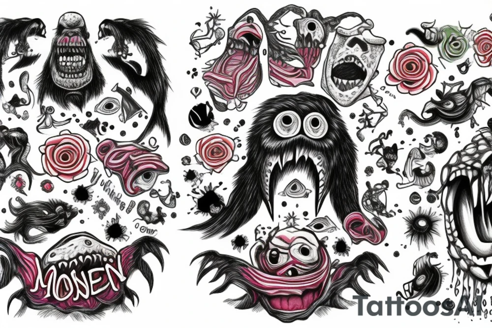 monster in a sweater tattoo idea