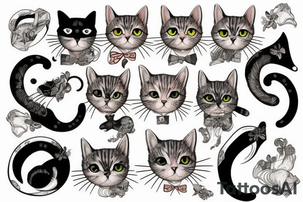 cat in a glass tattoo idea