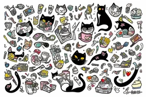 cat in a glass tattoo idea