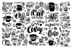 cat sits in a mug tattoo idea