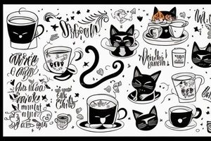 cat sits in a mug tattoo idea