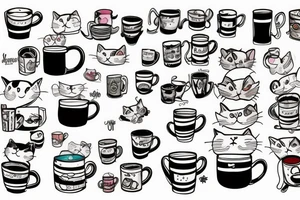 cat hiding in a mug tattoo idea