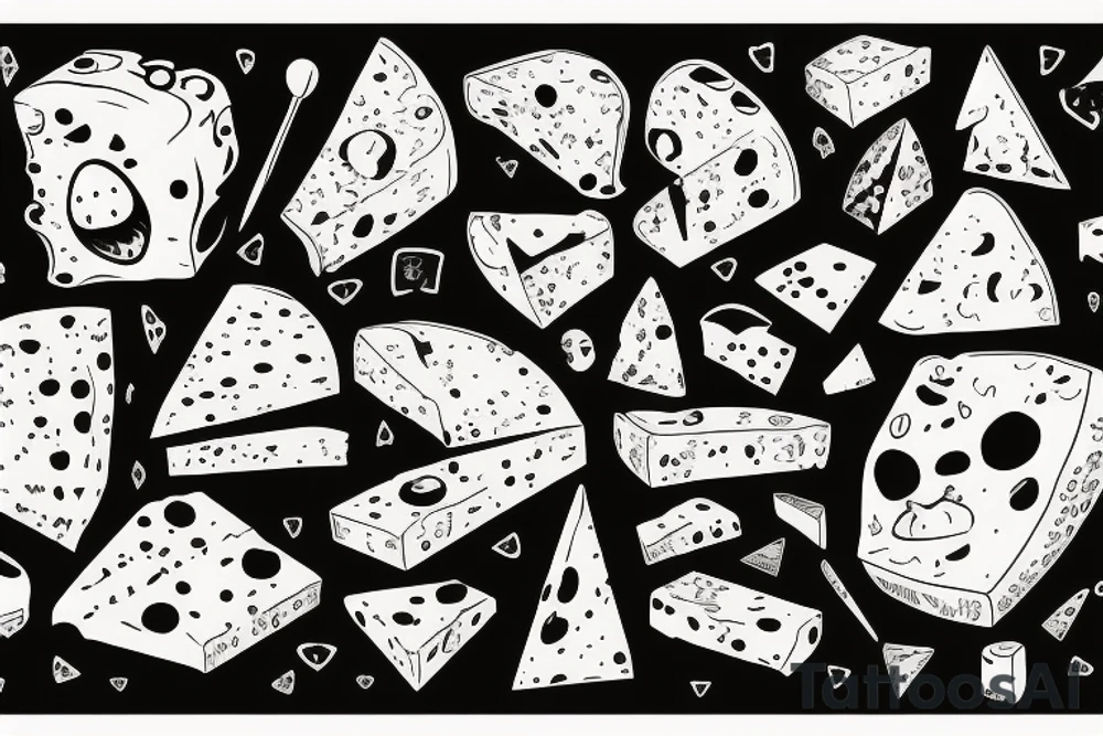 funny cheese tattoo idea
