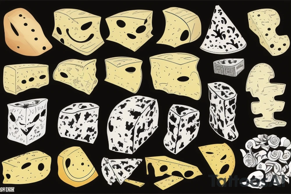 funny cheese tattoo idea
