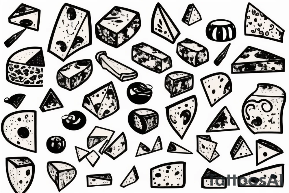 funny cheese tattoo idea