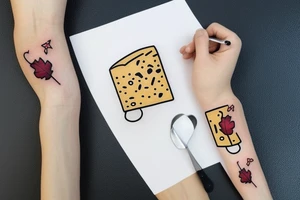 funny cheese tattoo idea