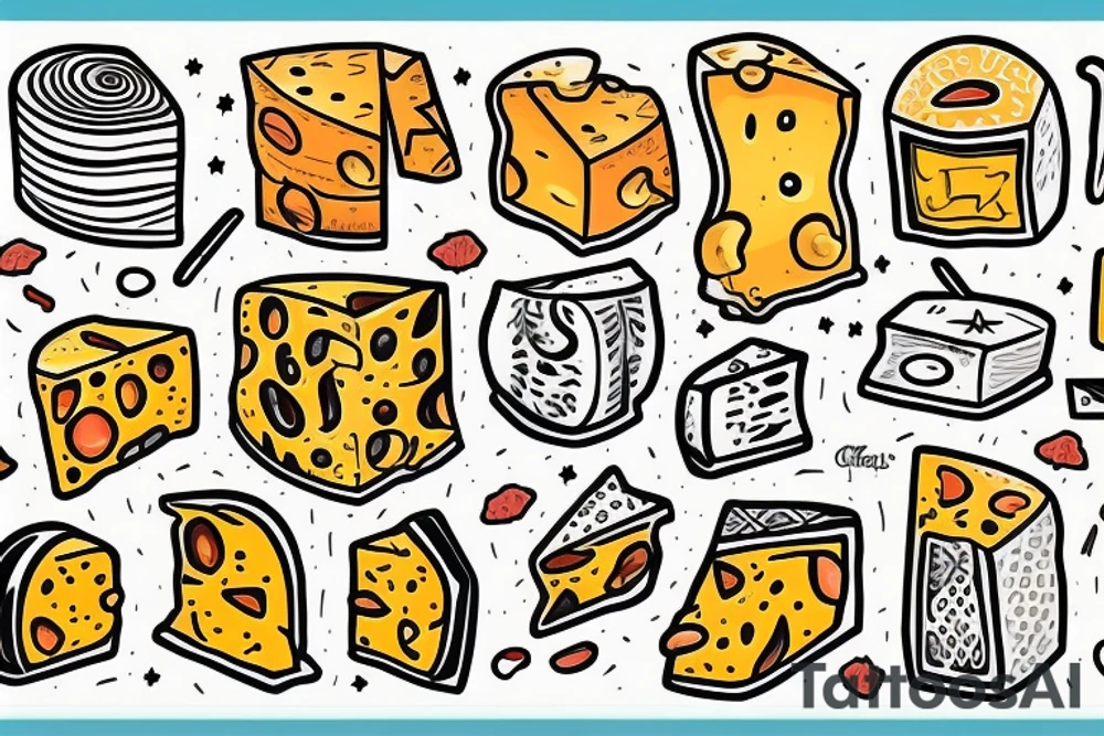 funny cheese tattoo idea