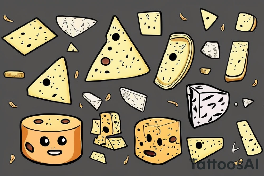 cheese with ears tattoo idea