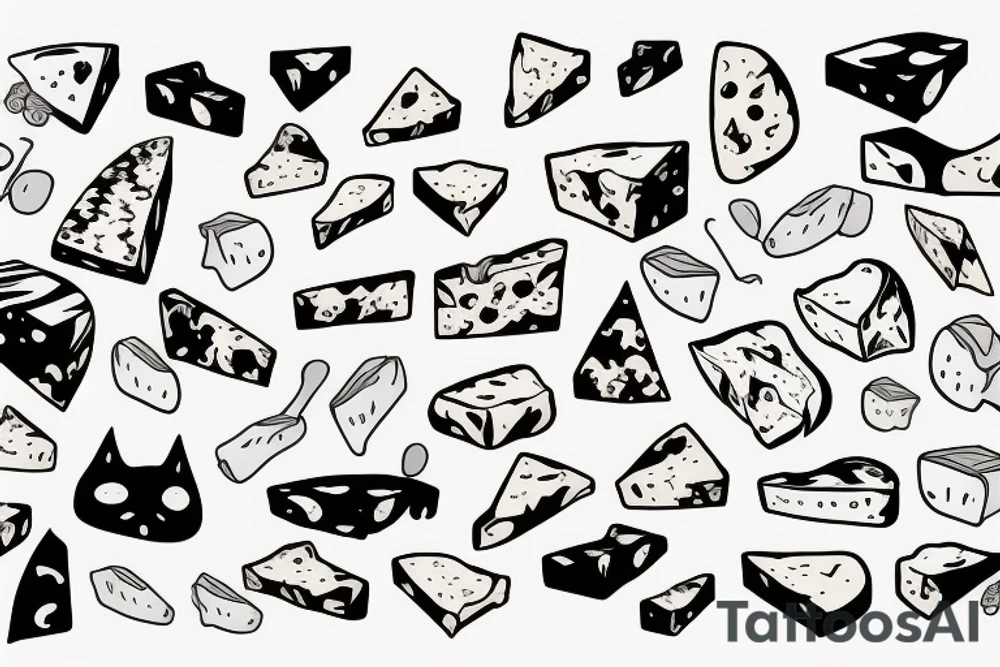 cheese with ears tattoo idea