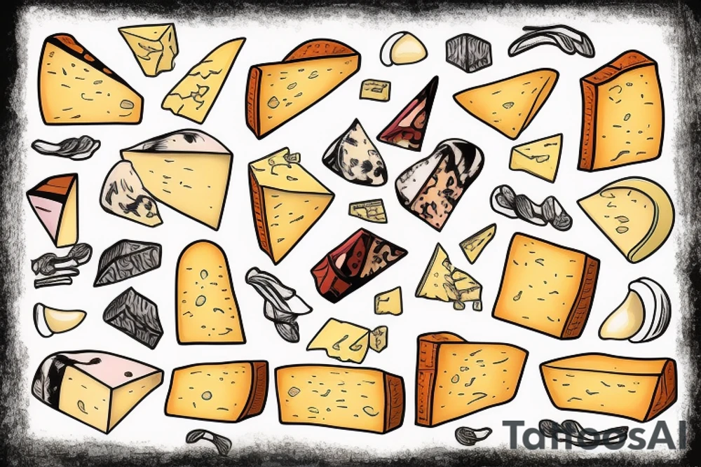 cheese with ears tattoo idea