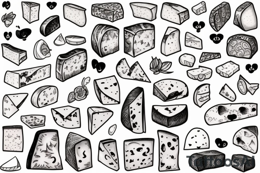 cheese with ears tattoo idea
