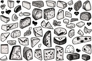 cheese with ears tattoo idea
