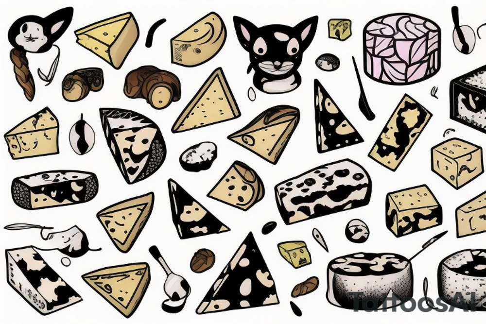 cheese with ears tattoo idea